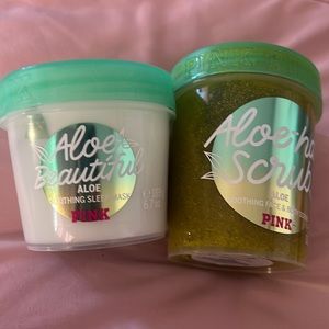 PINK VS Aloe-ha Scrub Soothing Face And Body Scrub And Sleeping Mask